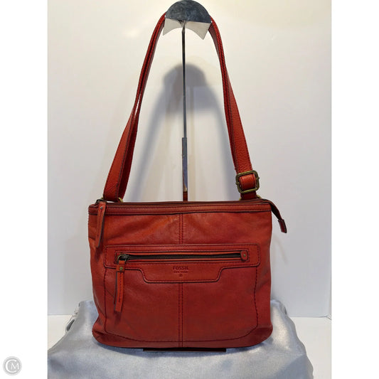 Crossbody Leather By Fossil, Size: Medium