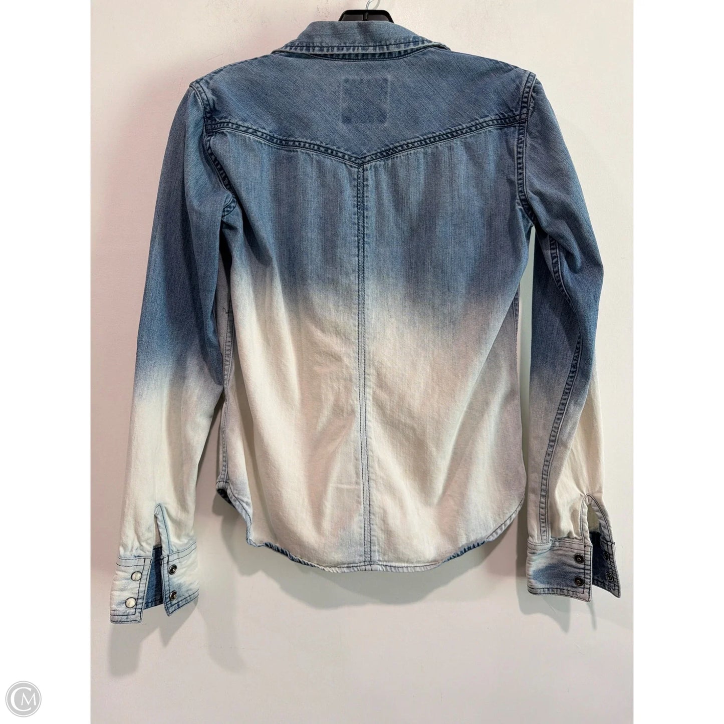 Top Long Sleeve By American Eagle In Blue Denim, Size: Xs
