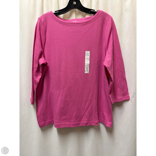 Top Long Sleeve By Croft And Barrow In Pink, Size: L