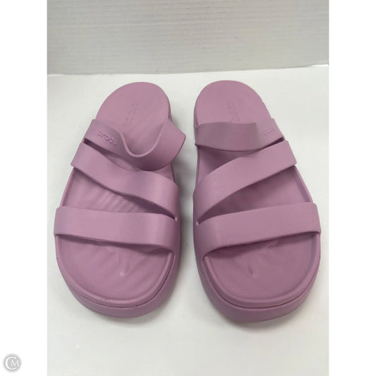 Sandals Flats By Crocs In Purple, Size: 10