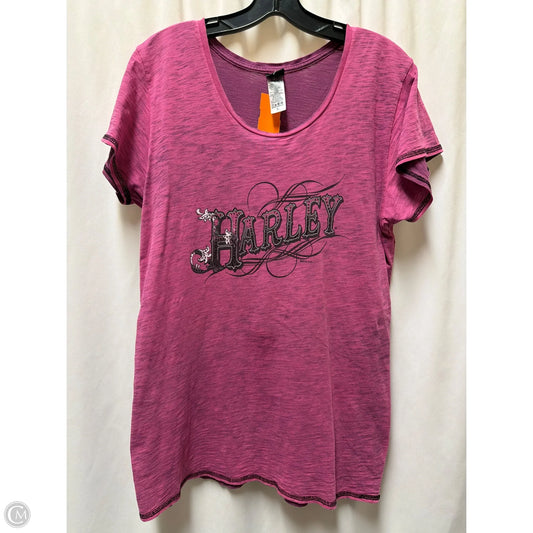 Top Short Sleeve By Harley Davidson In Purple, Size: Xl
