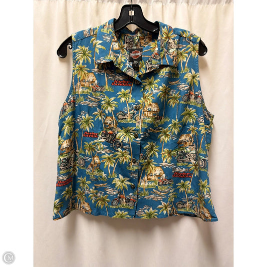 Top Sleeveless By Harley Davidson In Blue, Size: Xl