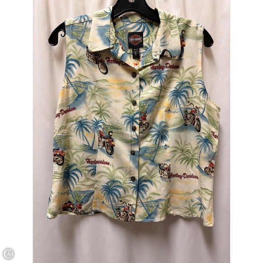 Top Sleeveless By Harley Davidson In Yellow, Size: L
