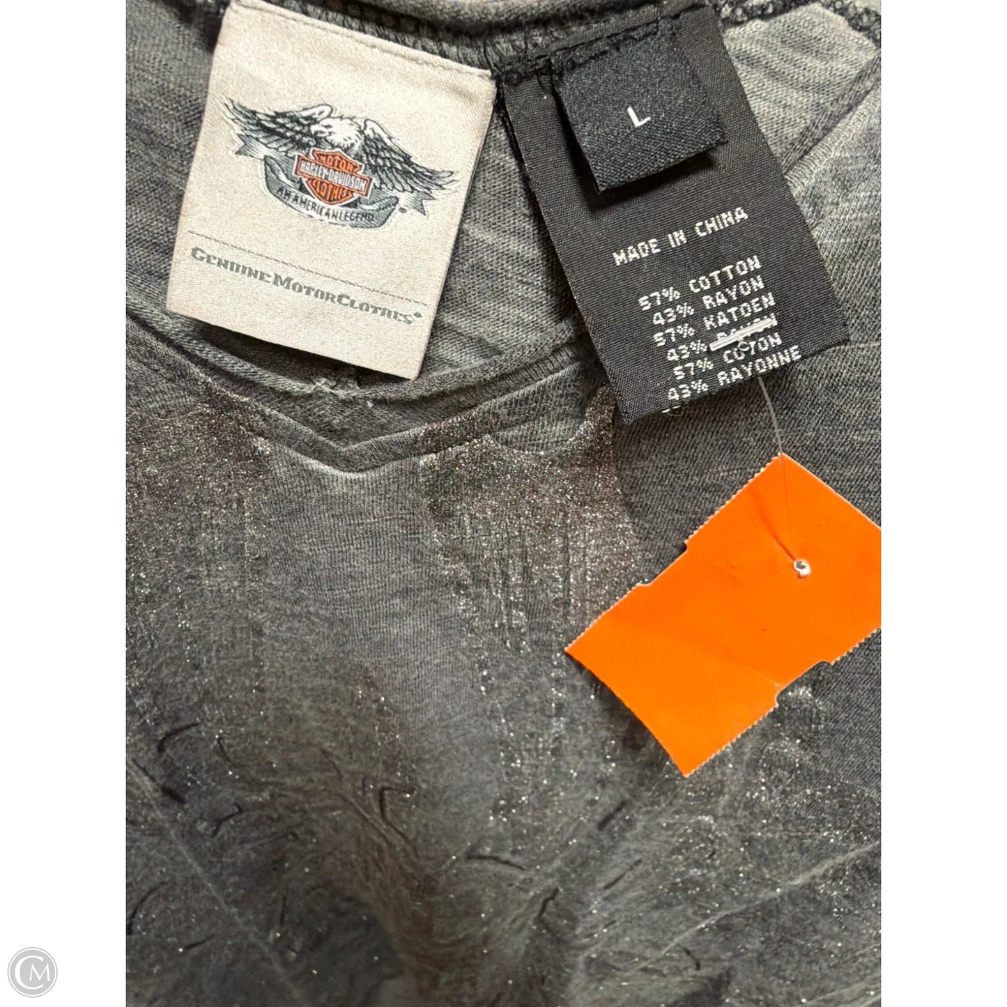 Top Short Sleeve By Harley Davidson In Grey, Size: L