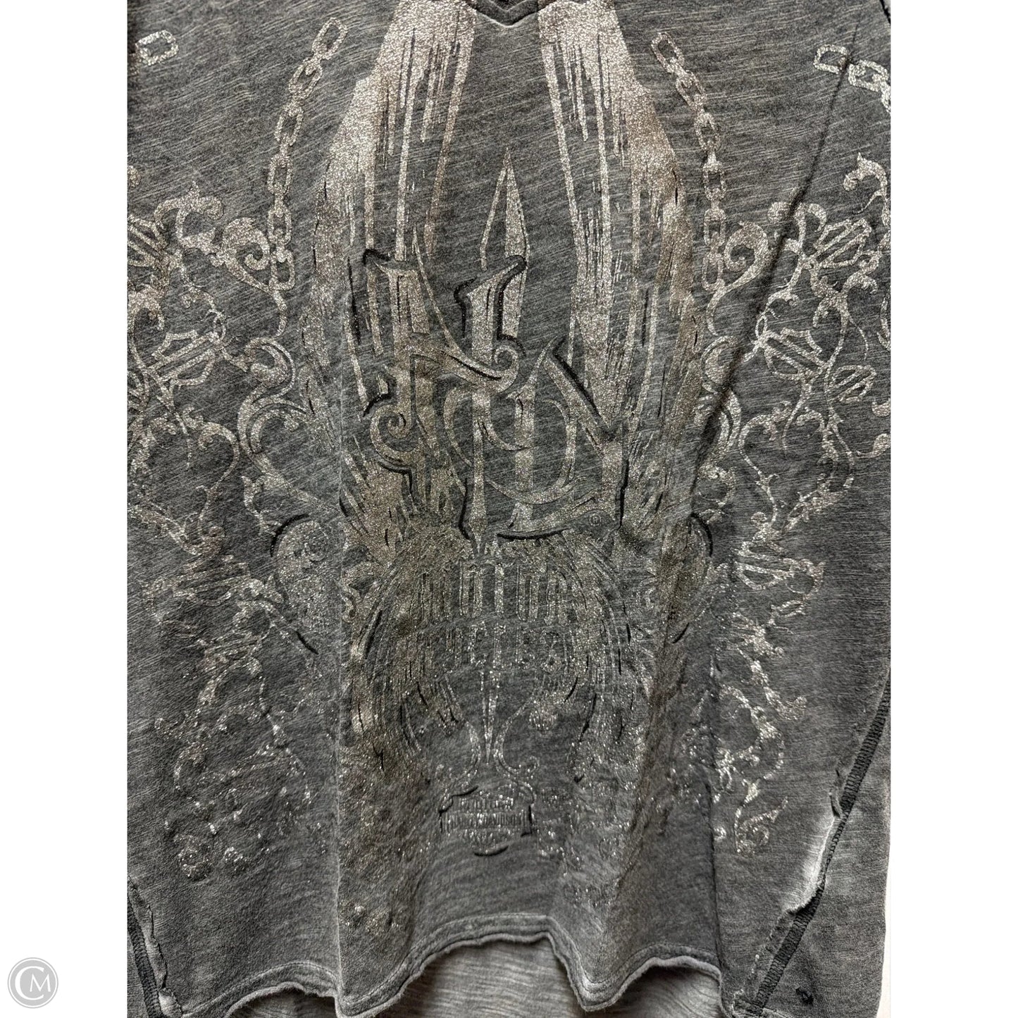 Top Short Sleeve By Harley Davidson In Grey, Size: L