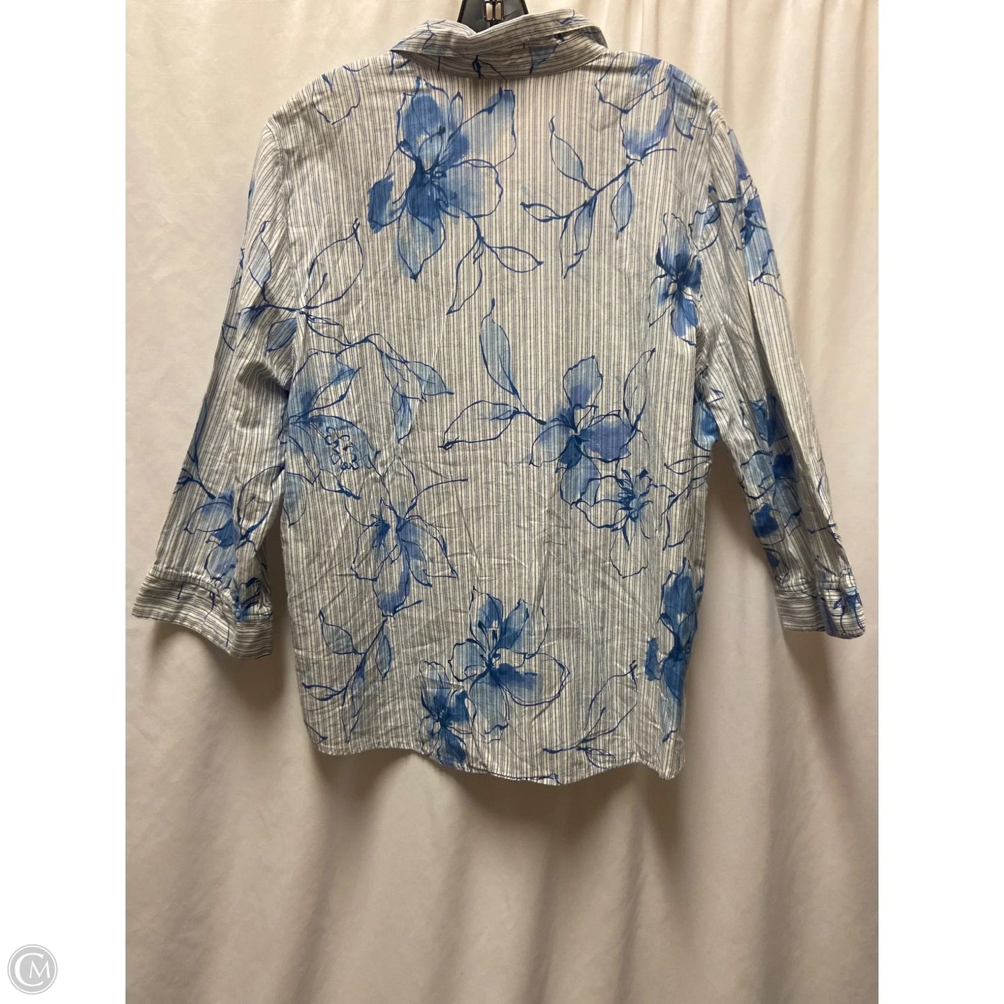 Top Long Sleeve By Alfred Dunner In Blue, Size: 1x