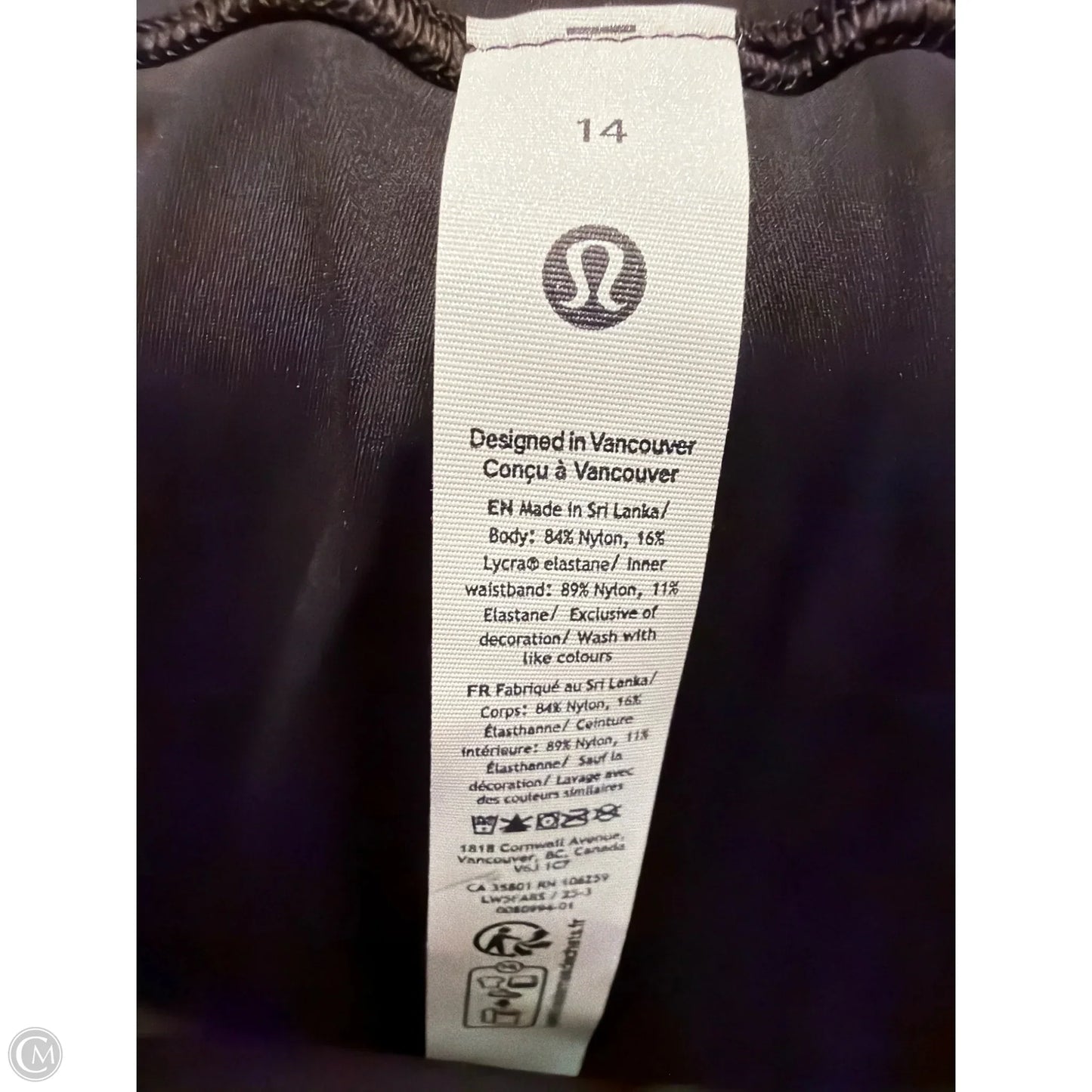 Athletic Leggings By Lululemon In Black, Size: 14