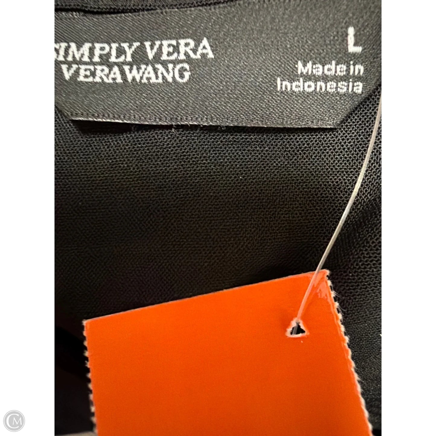 Top Sleeveless By Simply Vera In Black, Size: L