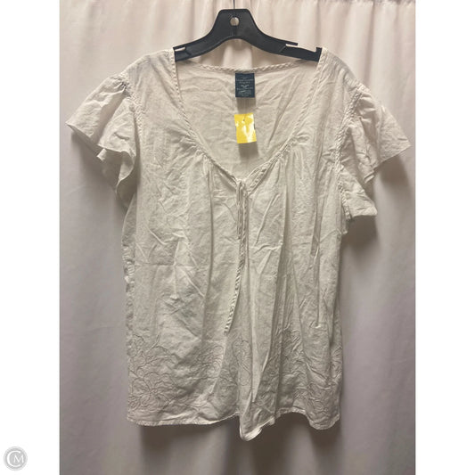 Top Short Sleeve By Faded Glory In White, Size: Xxl