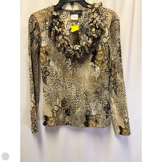 Top Long Sleeve By Clothes Mentor, color, Tan, Size: S