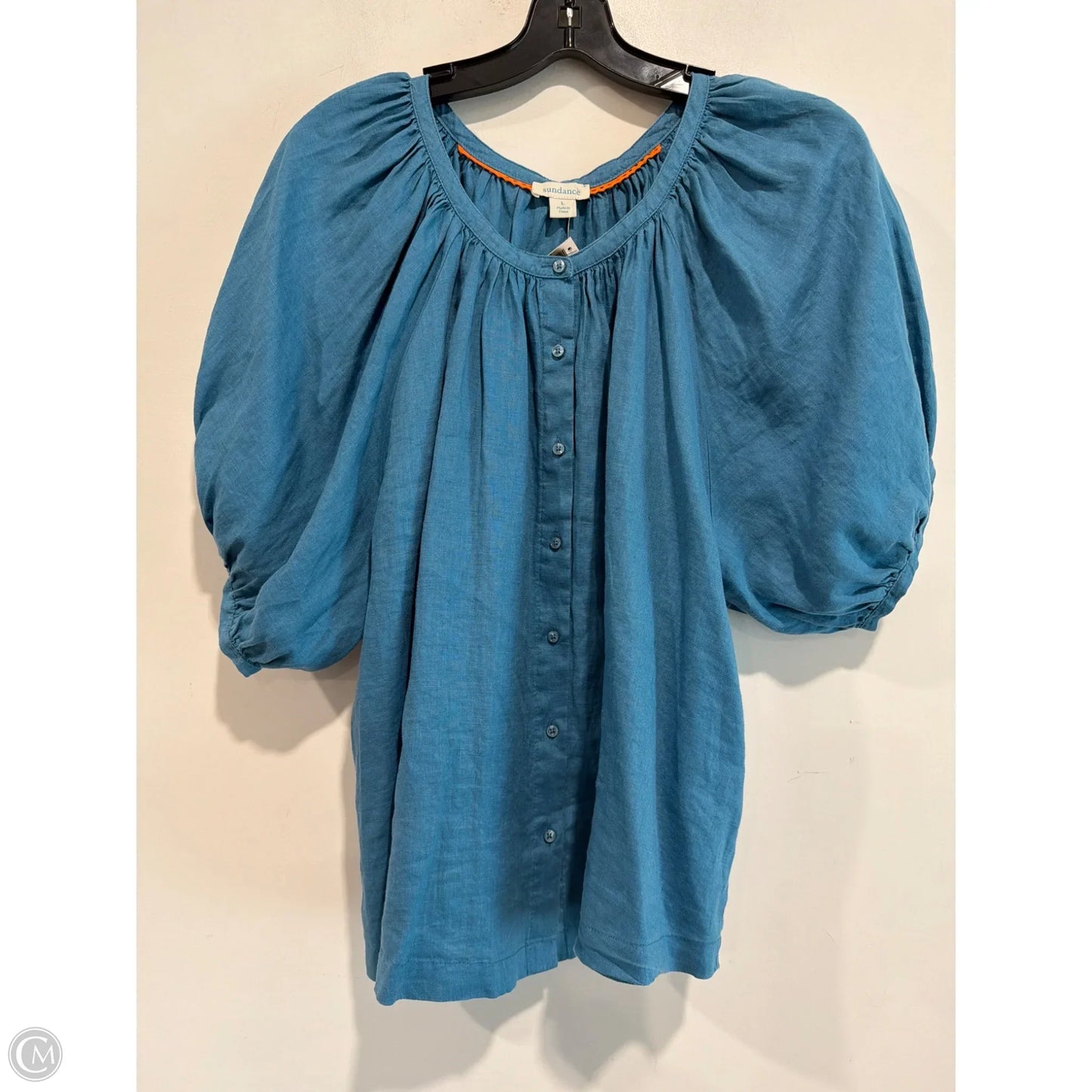 Top Short Sleeve By Sundance In Blue, Size: L