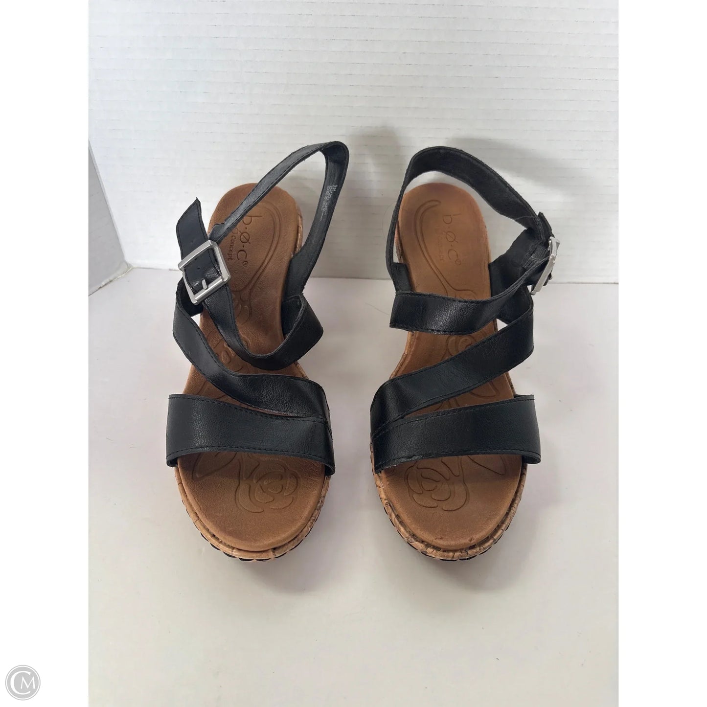 Sandals Heels Wedge By Born In Black, Size: 9