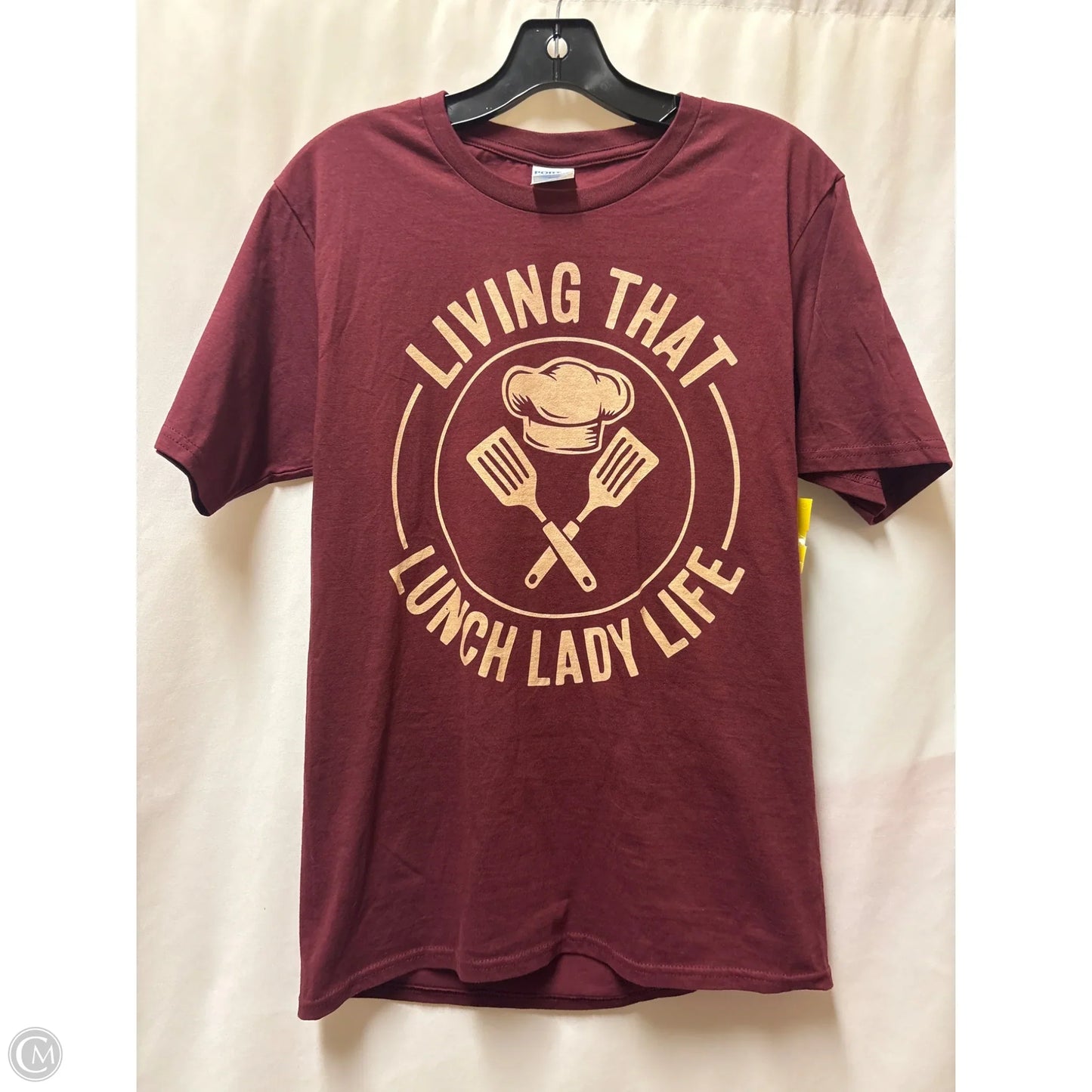 Top Short Sleeve By Port & Company In Maroon, Size: S