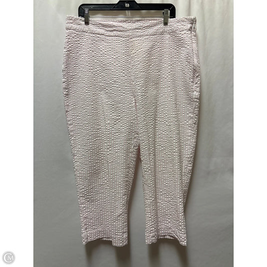 Capris By Kim Rogers In Pink & White, Size: 14