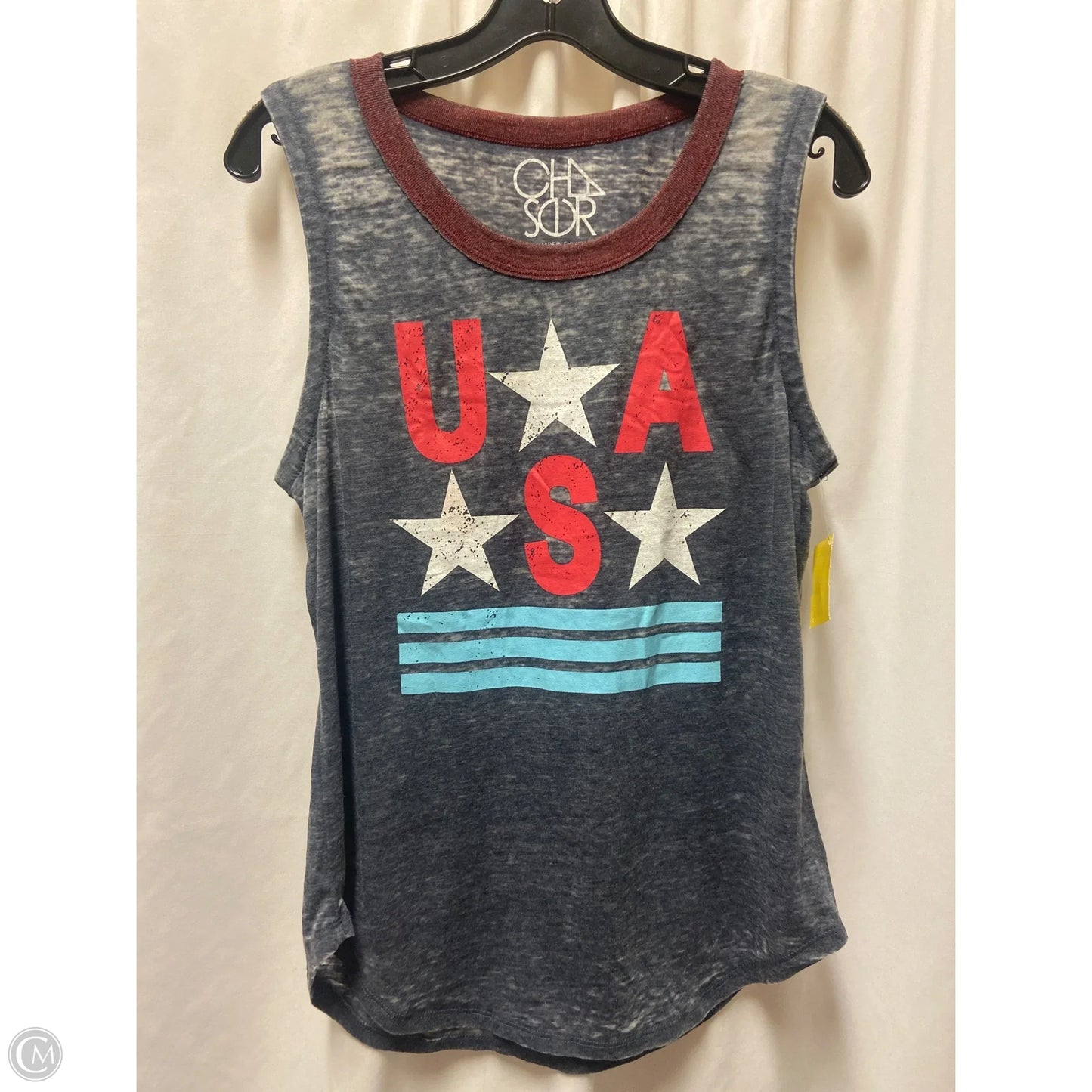 Tank Top By Clothes Mentor In Blue & Red & White, Size: M