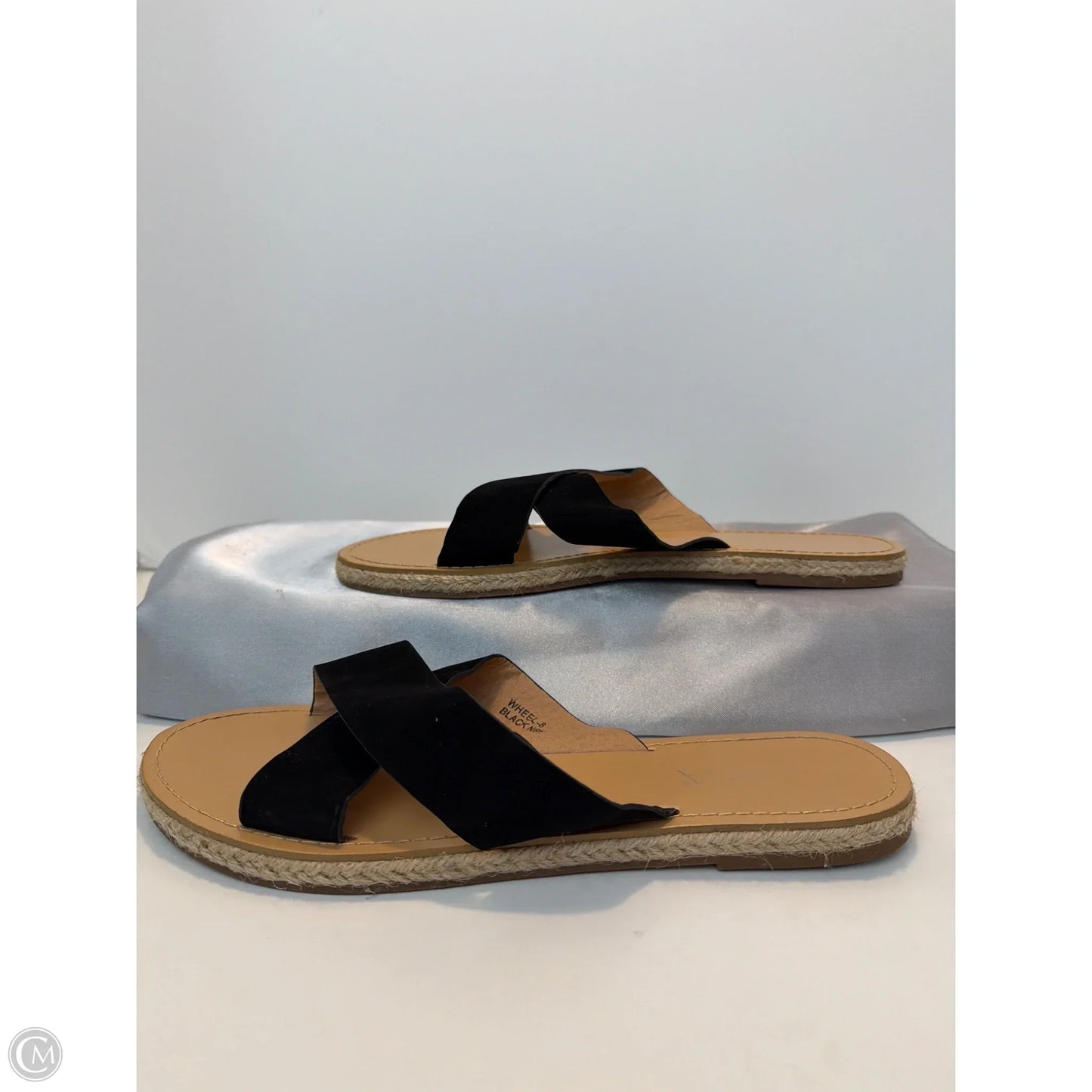 Sandals Flats By Clothes Mentor In Black, Size: 8