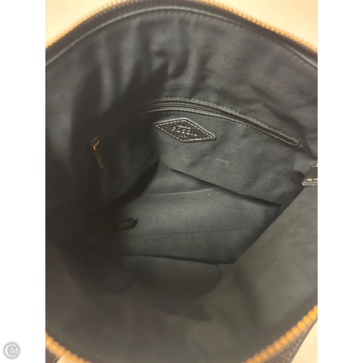 Handbag Leather By Fossil, Size: Medium