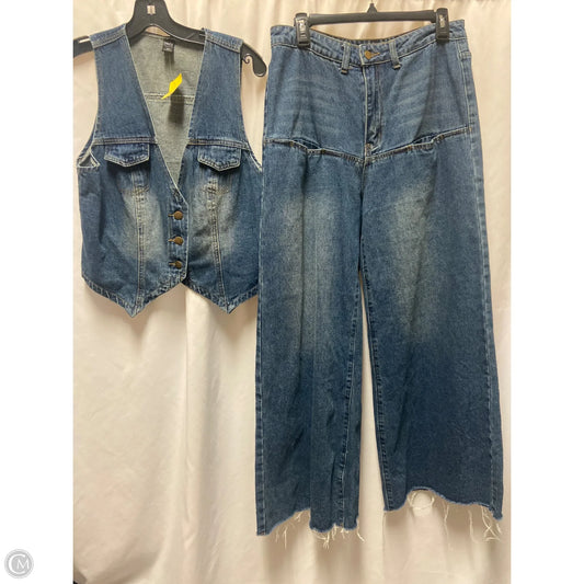 Pants Set 2pc By Dazy In Blue Denim, Size: Xl