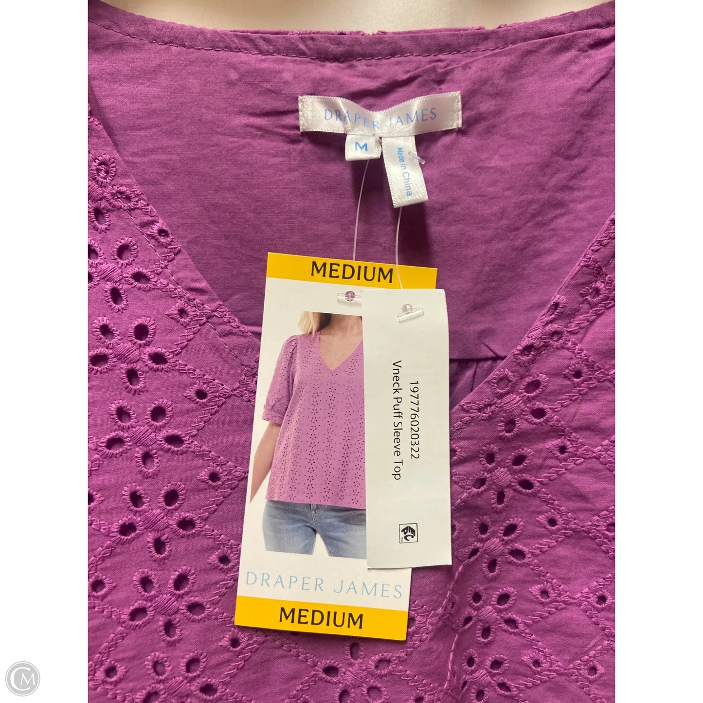 Top Short Sleeve By Draper James In Purple, Size: M