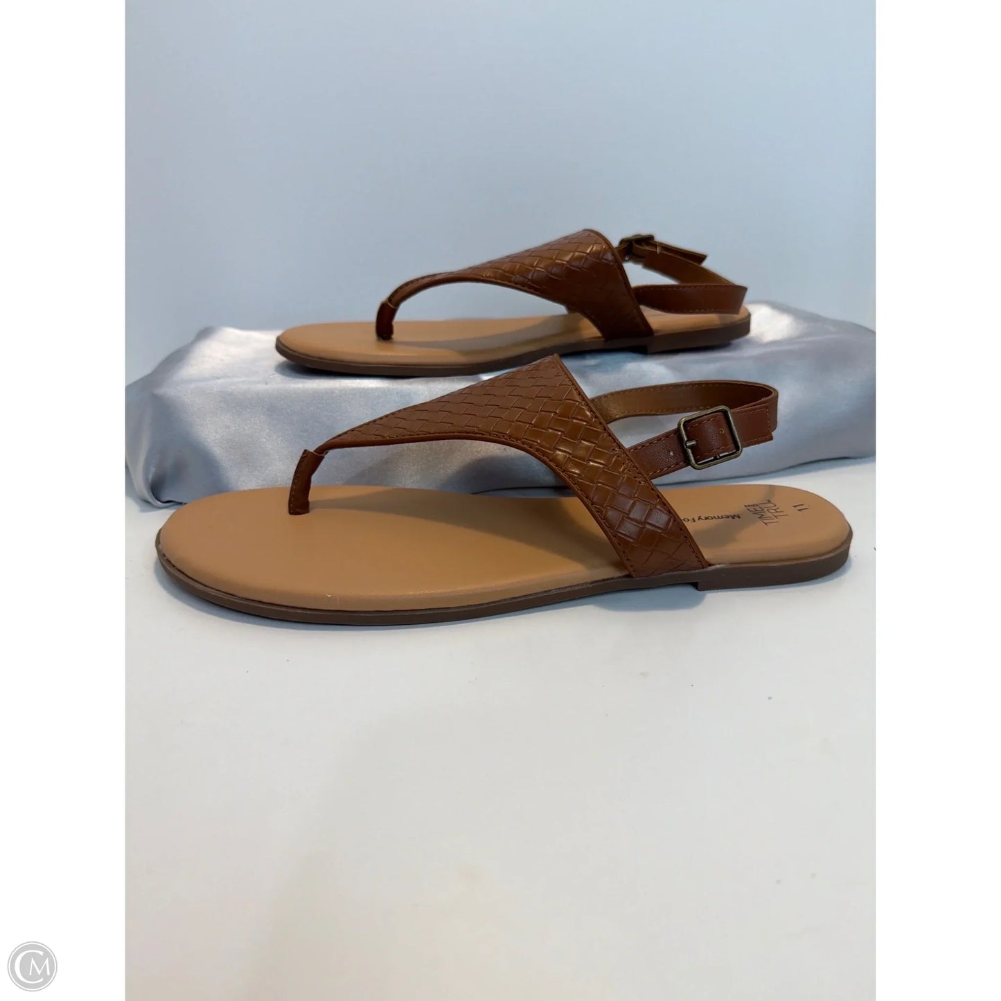 Sandals Flats By Time And Tru In Brown, Size: 11