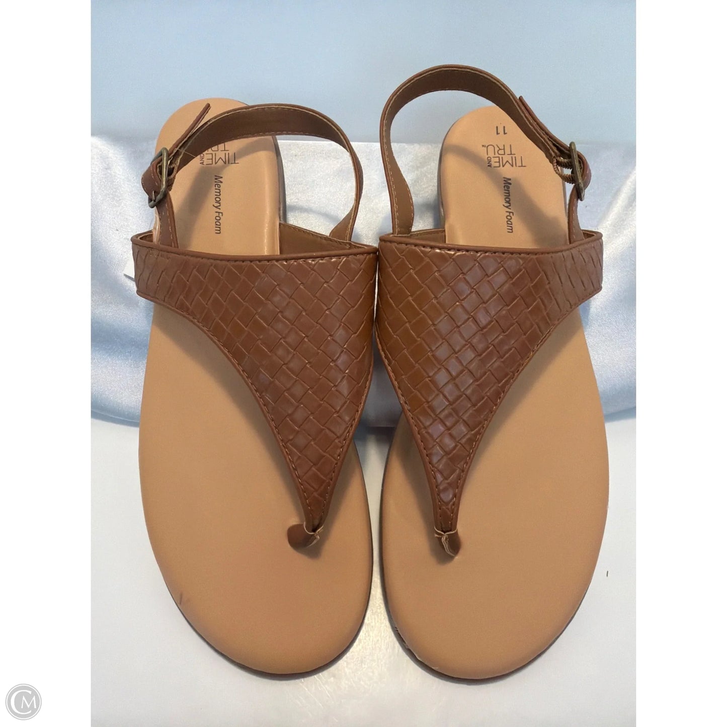 Sandals Flats By Time And Tru In Brown, Size: 11