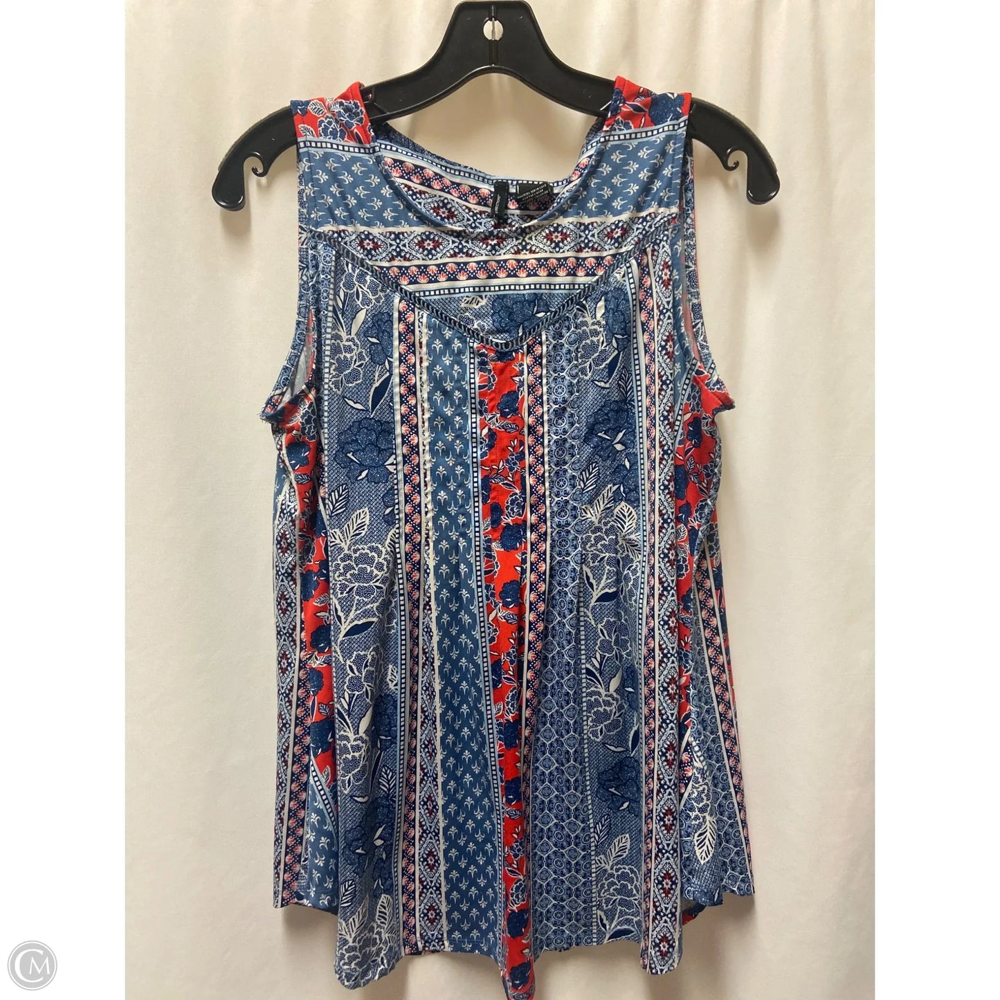 Tank Top By New Directions In Blue Red & White, Size: L