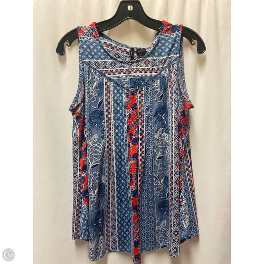 Tank Top By New Directions In Blue Red & White, Size: L