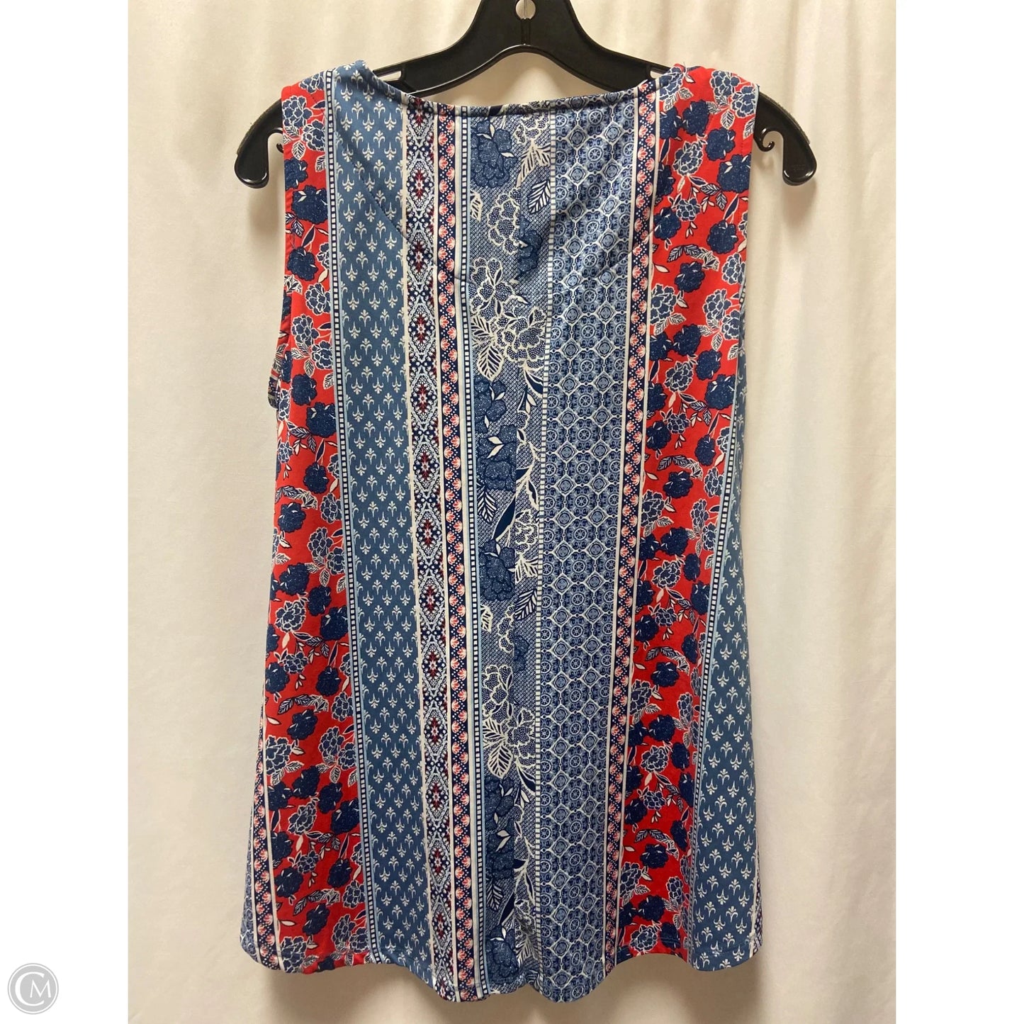 Tank Top By New Directions In Blue Red & White, Size: L