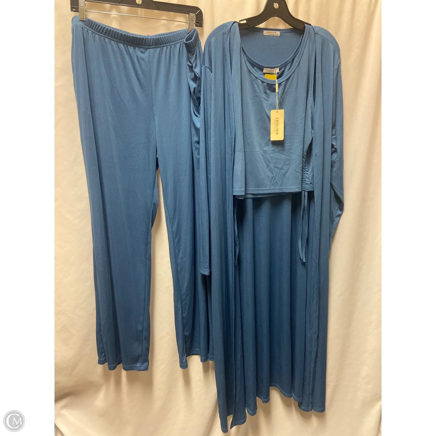 Pants Set 2pc By Ekouaer In Blue, Size: 2x