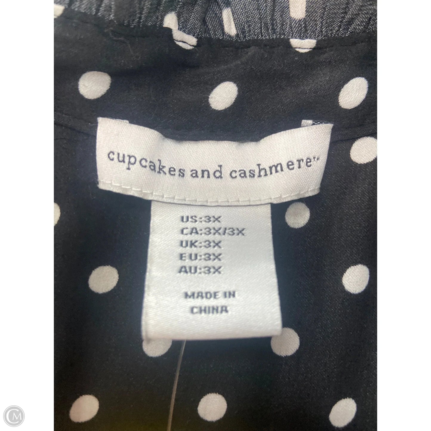 Top Short Sleeve By Cupcakes And Cashmere In Black & White, Size: 3x