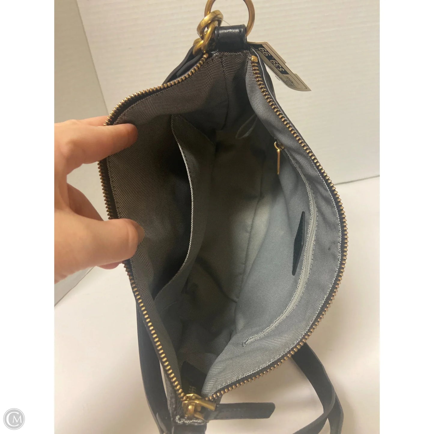 Handbag Leather By Fossil, Size: Medium