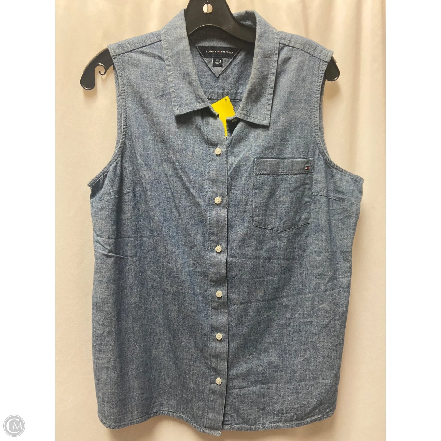 Top Sleeveless By Tommy Hilfiger In Blue, Size: L