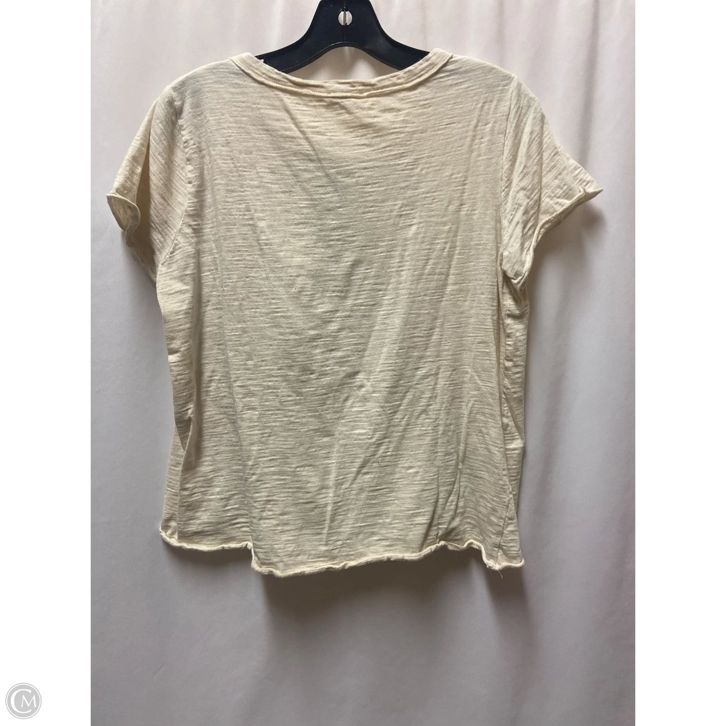 Top Short Sleeve By Hem & Thread In Tan, Size: L