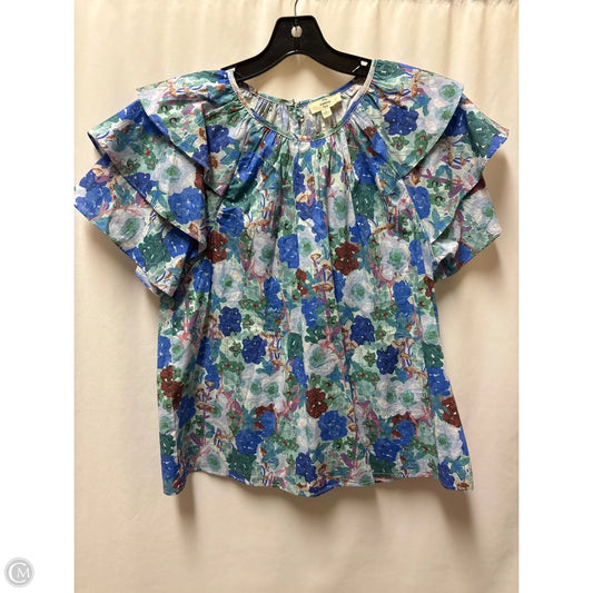 Top Short Sleeve By Entro In Blue, Size: L