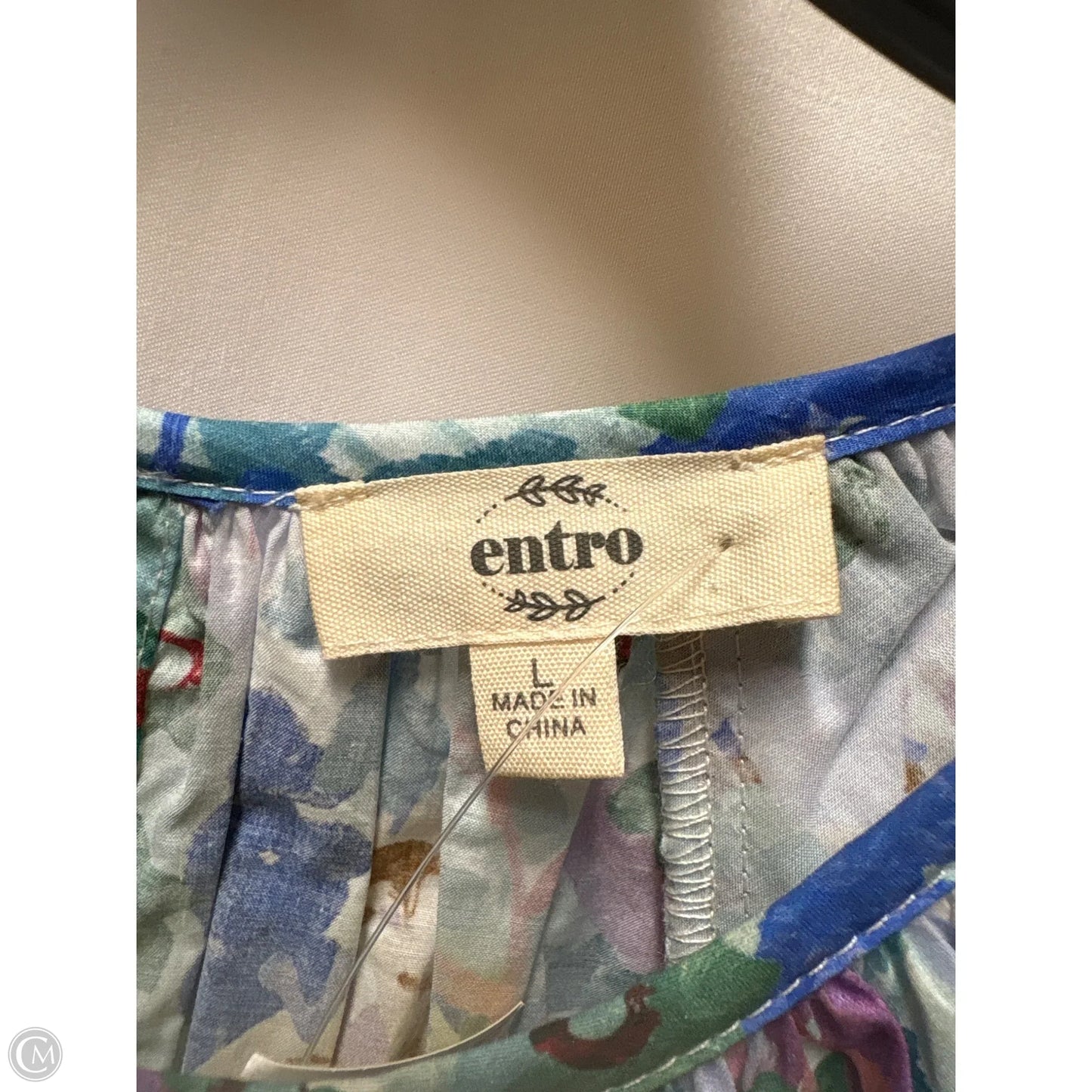 Top Short Sleeve By Entro In Blue, Size: L