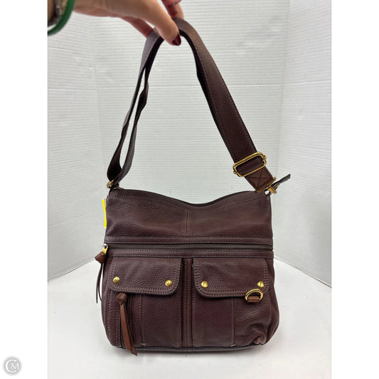 Handbag Leather By Fossil, Size: Large