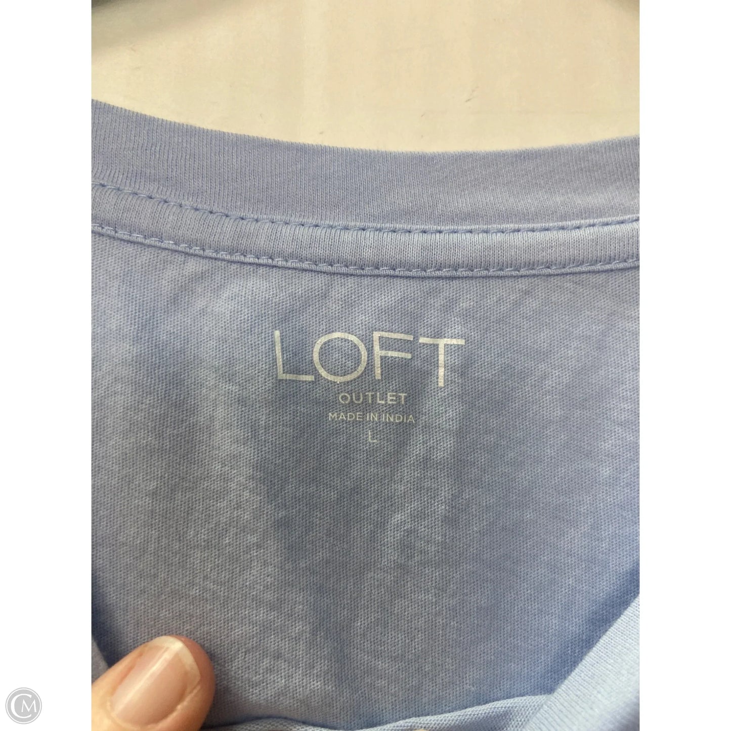 Top Short Sleeve By Loft In Blue, Size: L