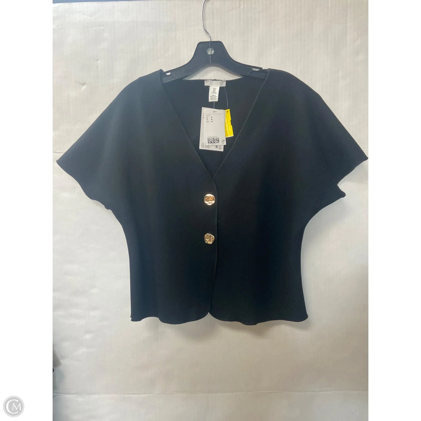 Top Short Sleeve By H&m In Black, Size: M