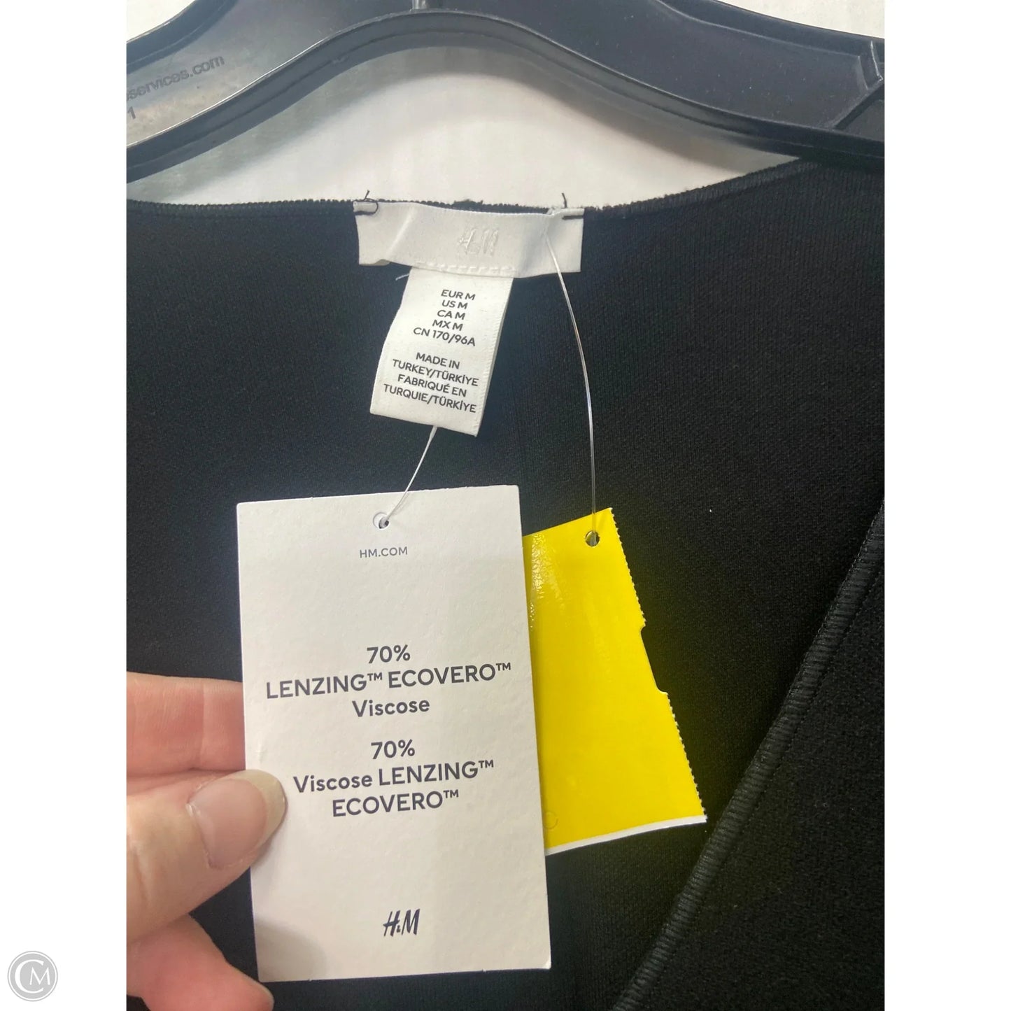 Top Short Sleeve By H&m In Black, Size: M