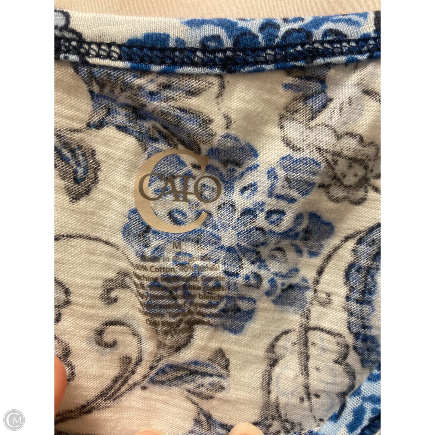 Top Short Sleeve By Cato In Blue, Size: M