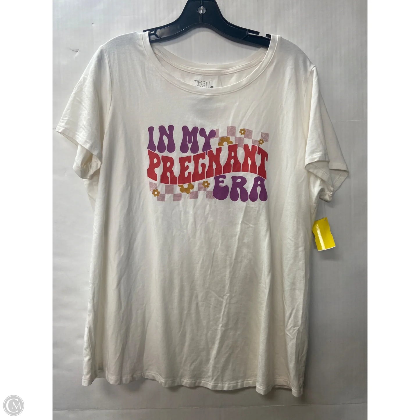 Top Short Sleeve By Time And Tru In White, Size: Xl