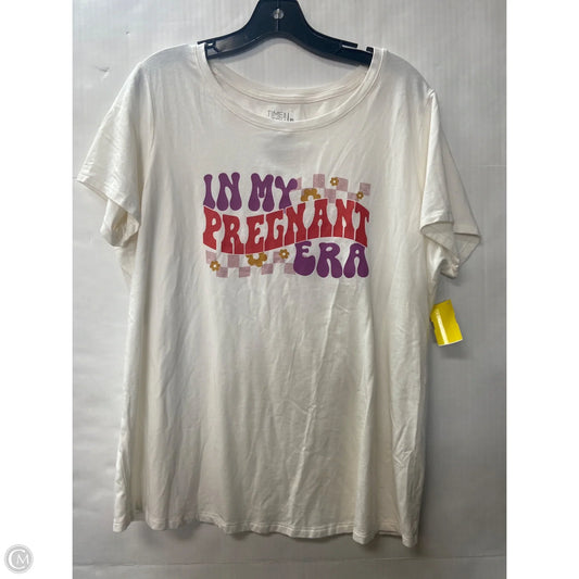 Top Short Sleeve By Time And Tru In White, Size: Xl