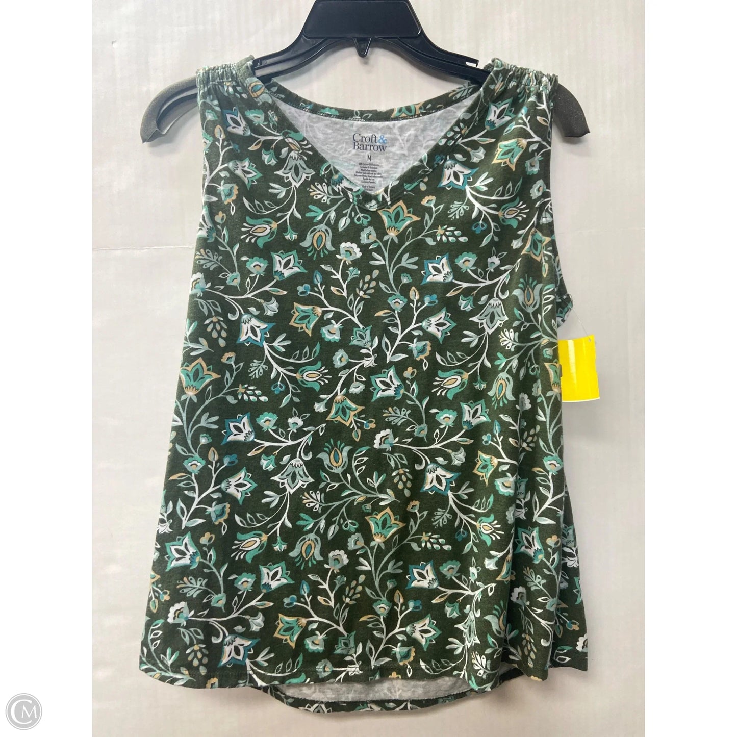 Top Sleeveless By Croft And Barrow In Green, Size: M