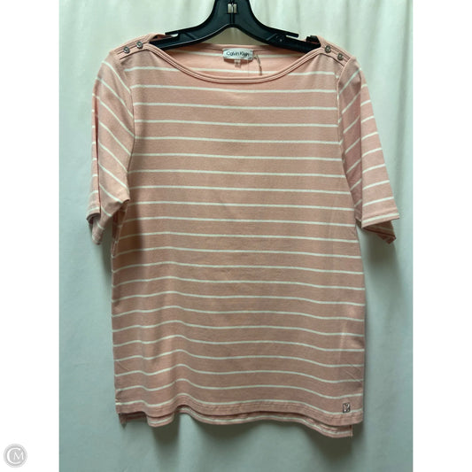 Top Short Sleeve By Calvin Klein In Pink, Size: L