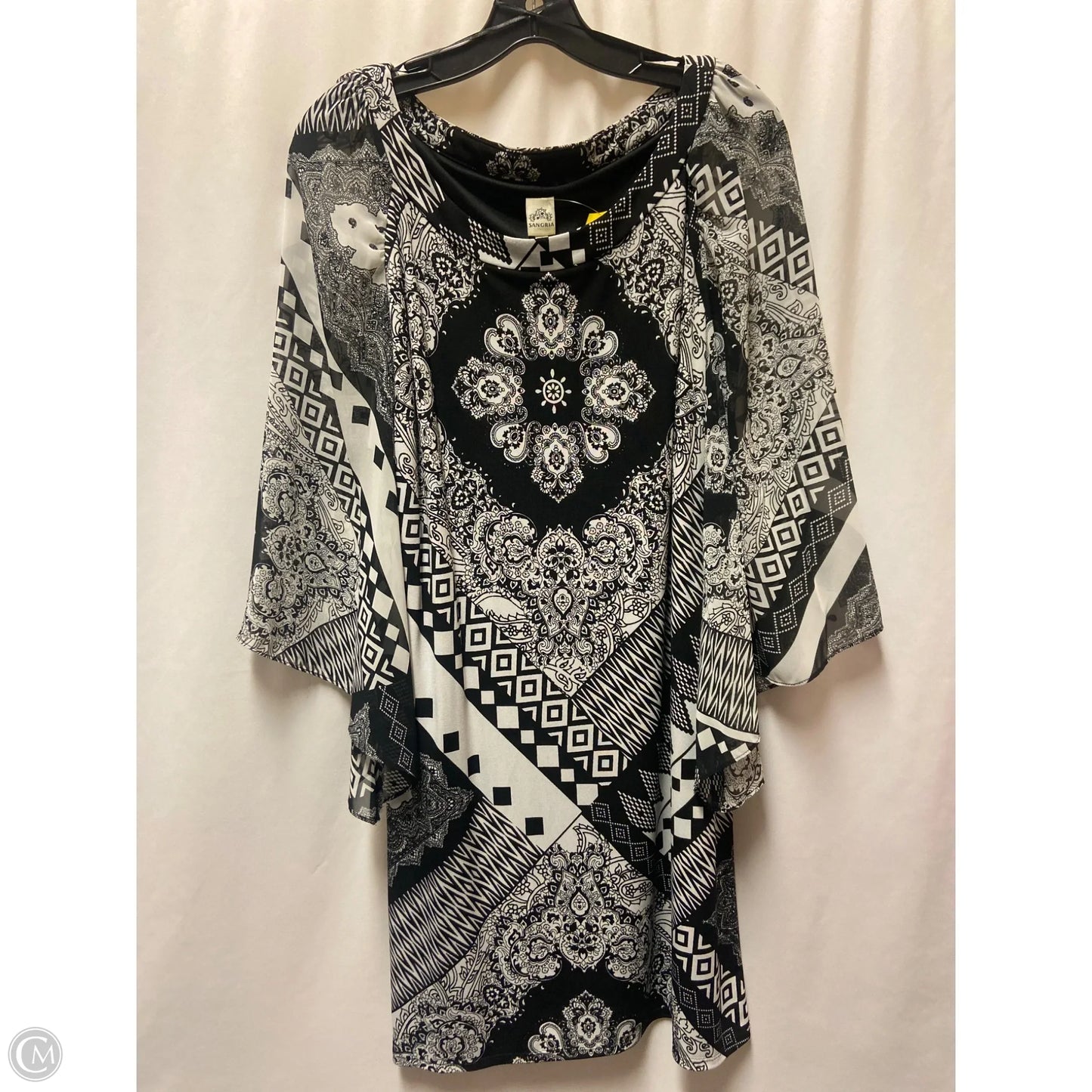Dress Casual Midi By Sangria In Black & White, Size: M
