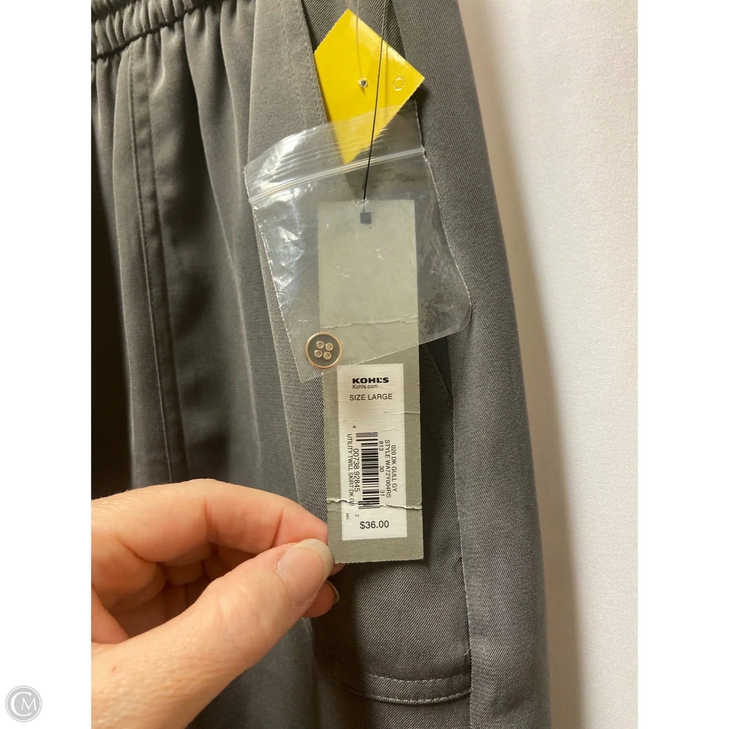 Skirt Midi By Apt 9 In Grey, Size: L