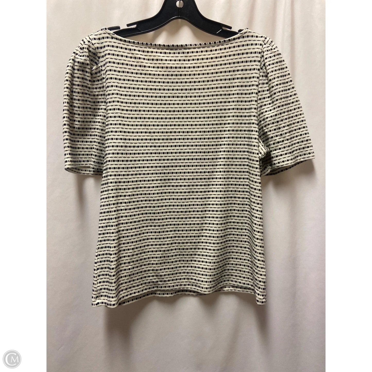 Top Short Sleeve By Ann Taylor In Black & White, Size: L