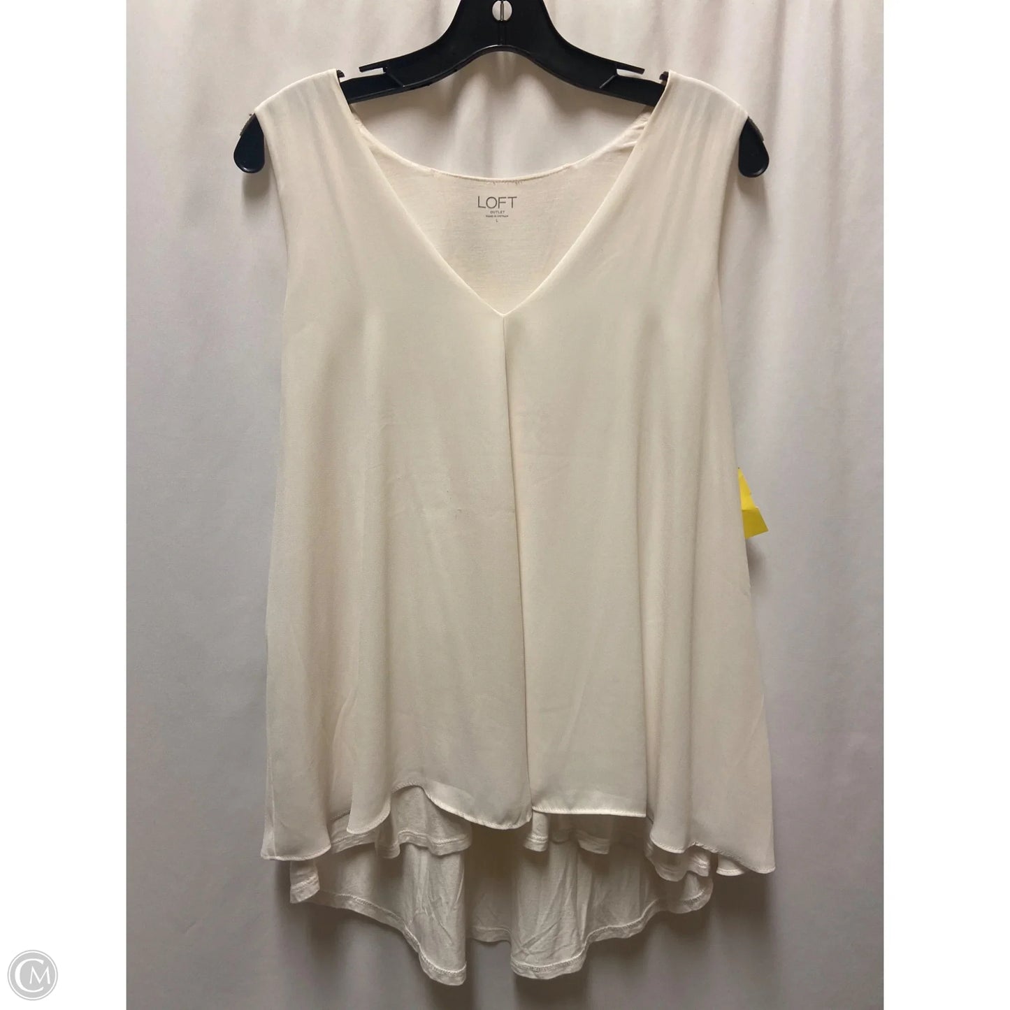 Top Sleeveless By Loft In White, Size: L