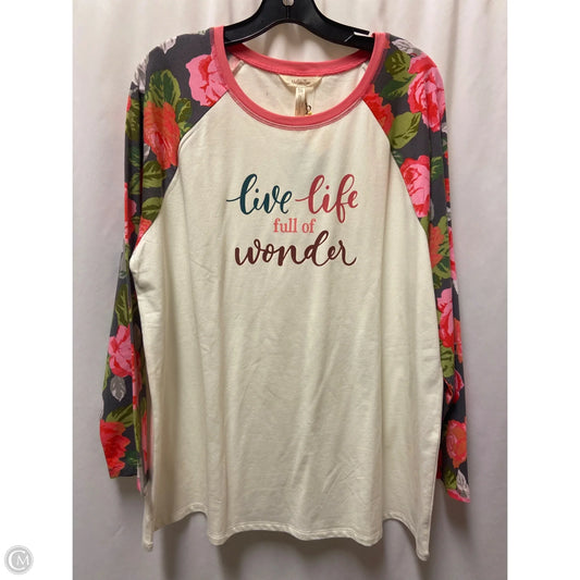 Top Long Sleeve By Matilda Jane In Cream, Size: Xxl