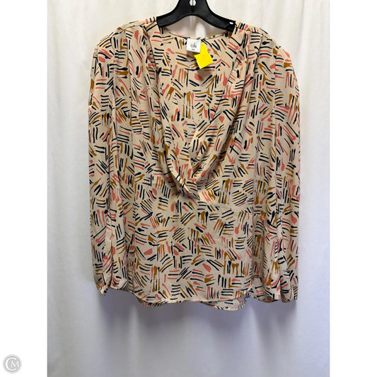Top Long Sleeve By Cabi In Peach, Size: Xxl